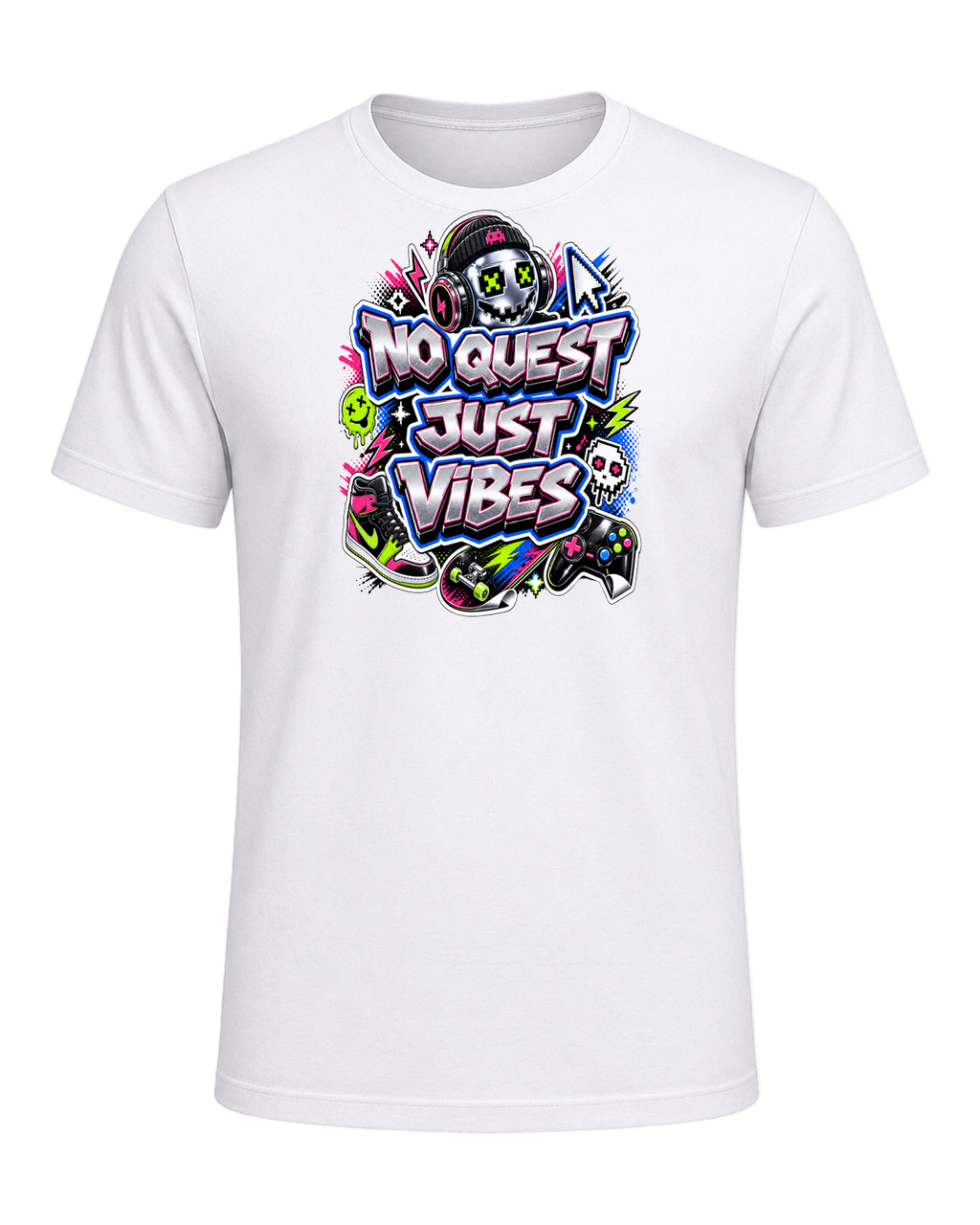 NO QUEST JUST VIBES — White