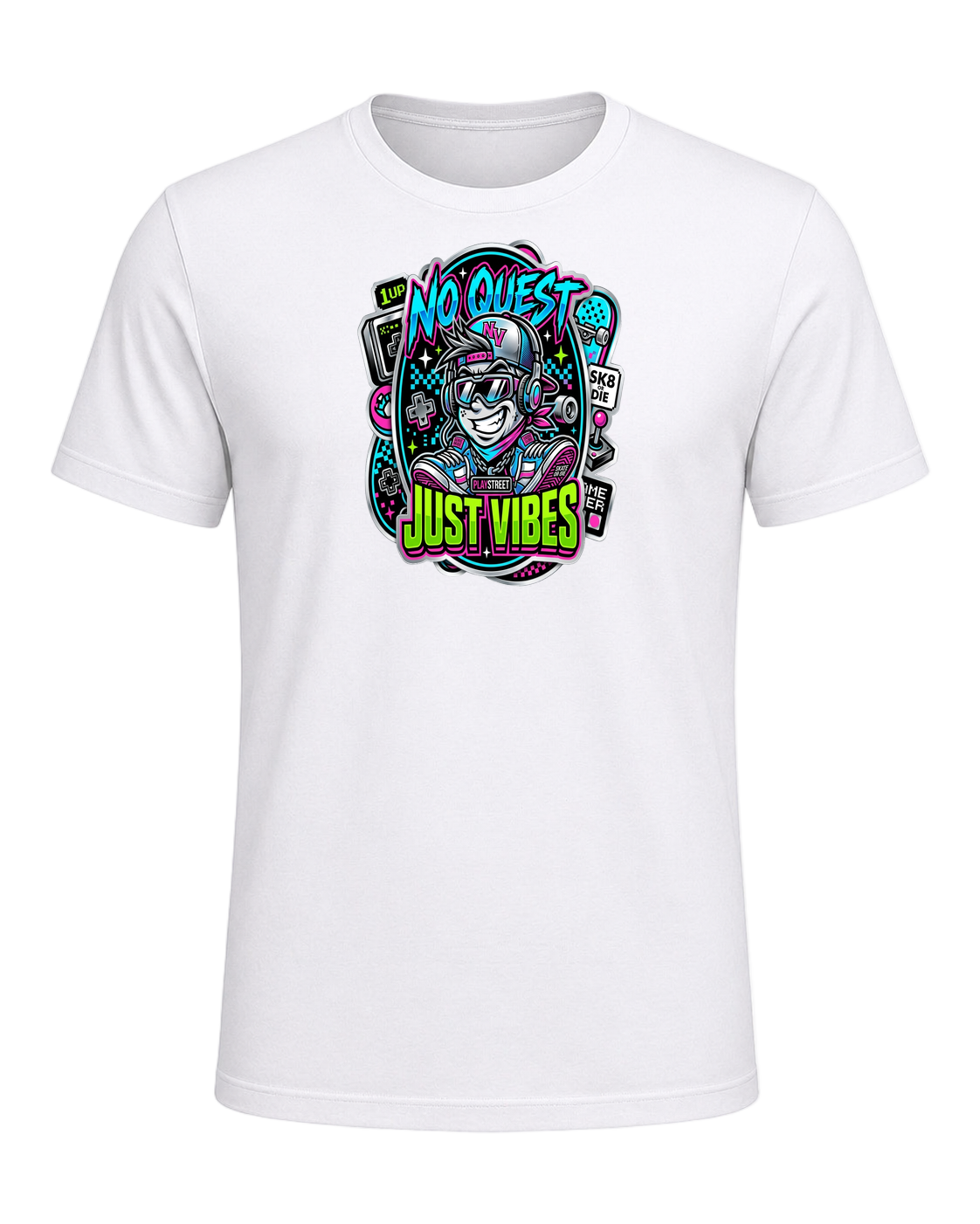 NO QUEST JUST VIBES — White
