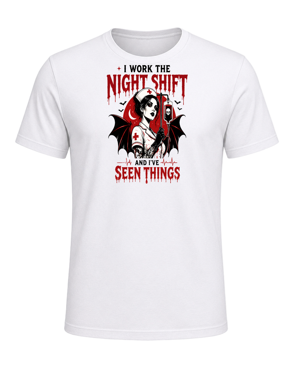 Nurse Night Shift Spooky — White