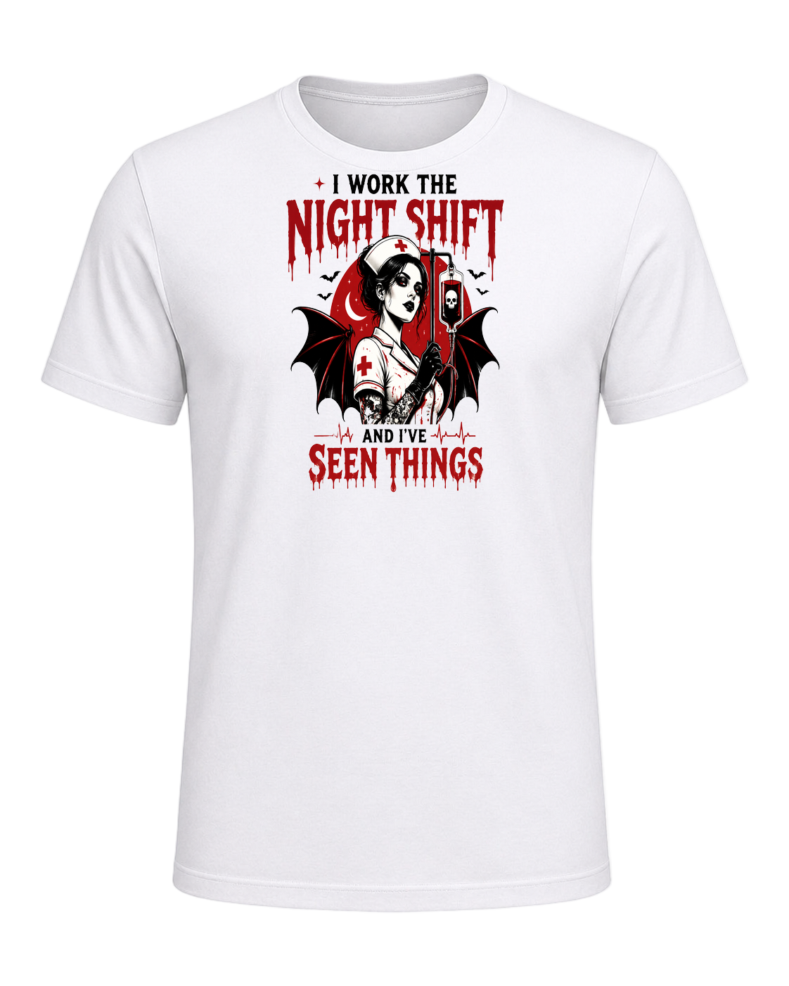 Nurse Night Shift Spooky — White
