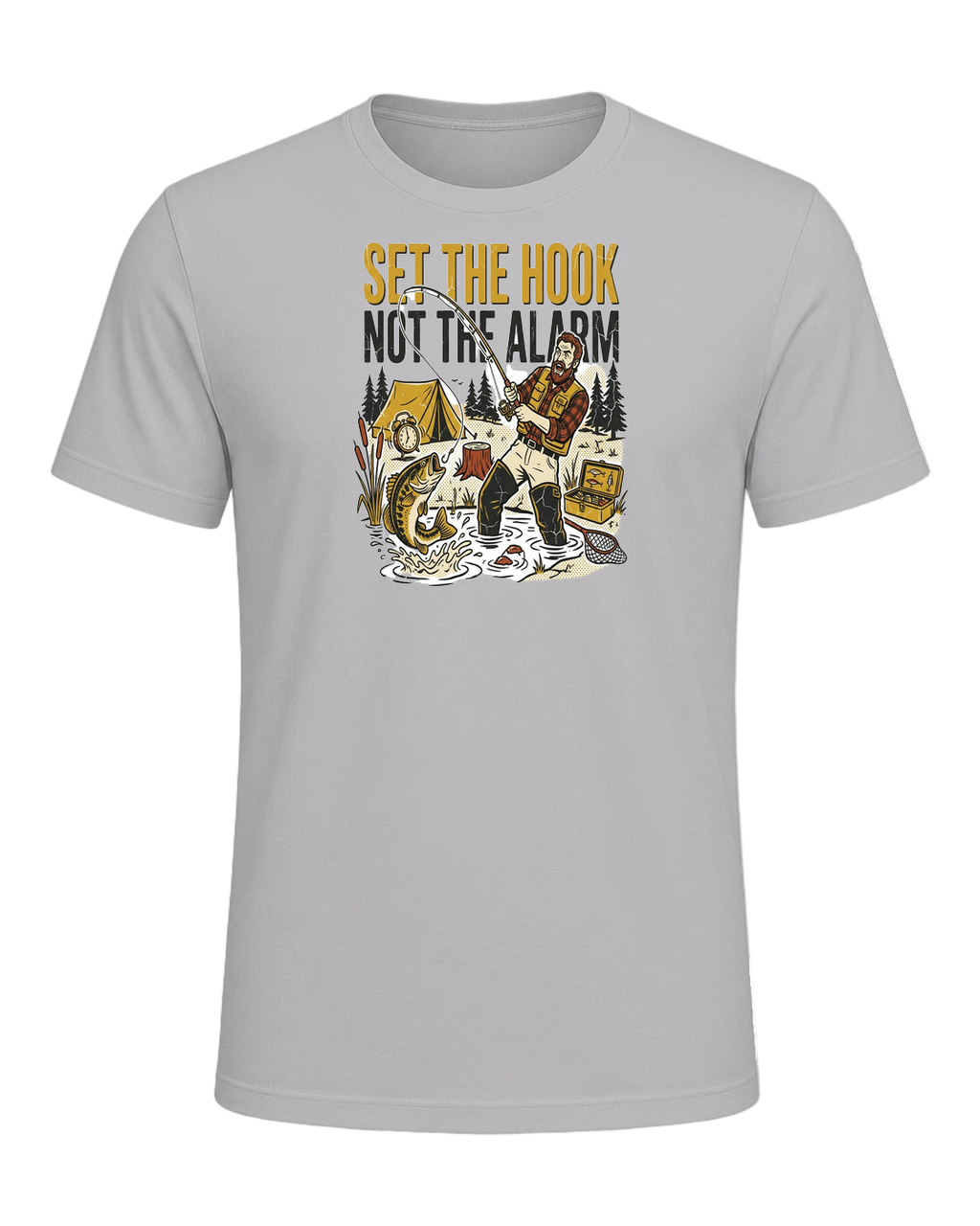 SET THE HOOK NOT THE ALARM — Athletic Heather