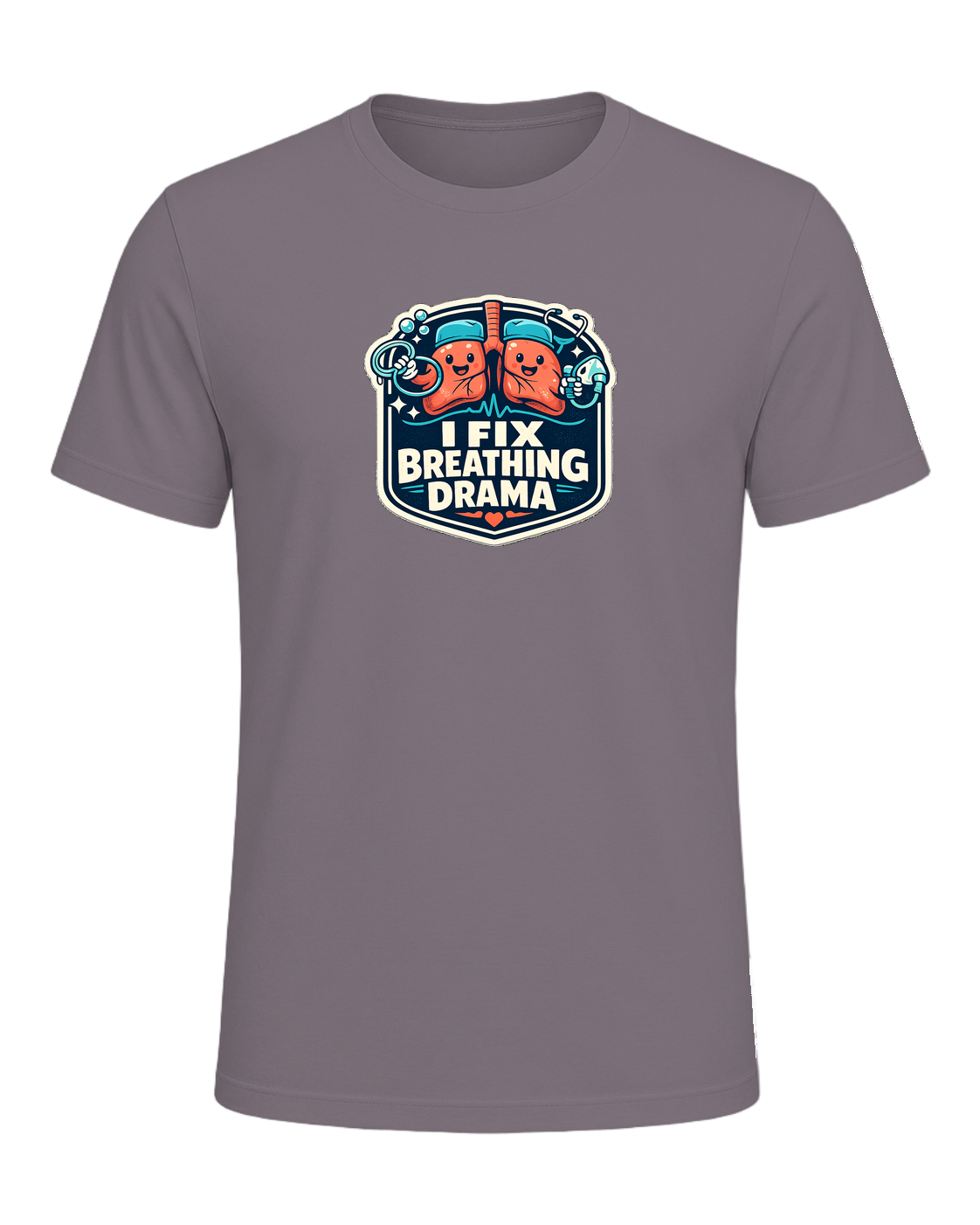 I Fix Breathing Drama Tee — Storm