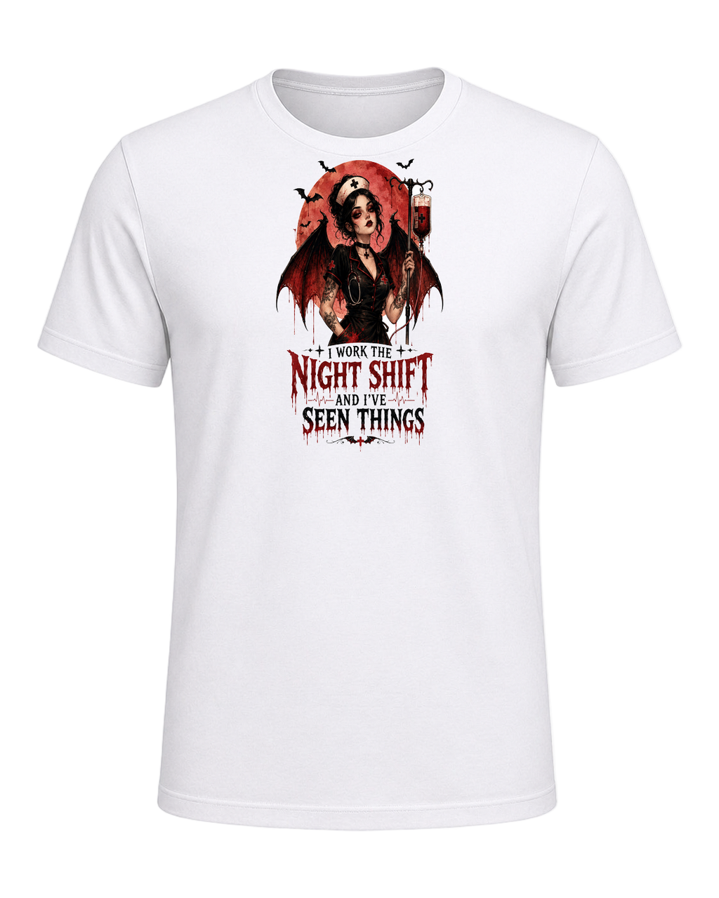 Nurse Night Shift Spooky — White