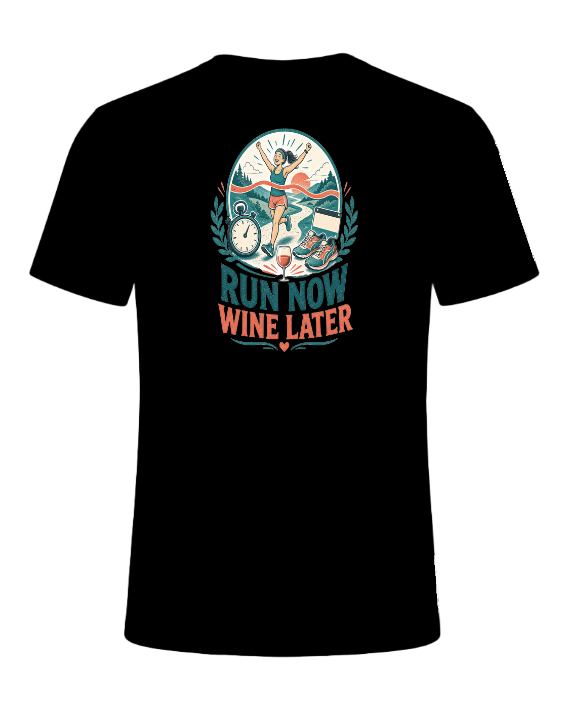 RUN NOW WINE LATER — Black