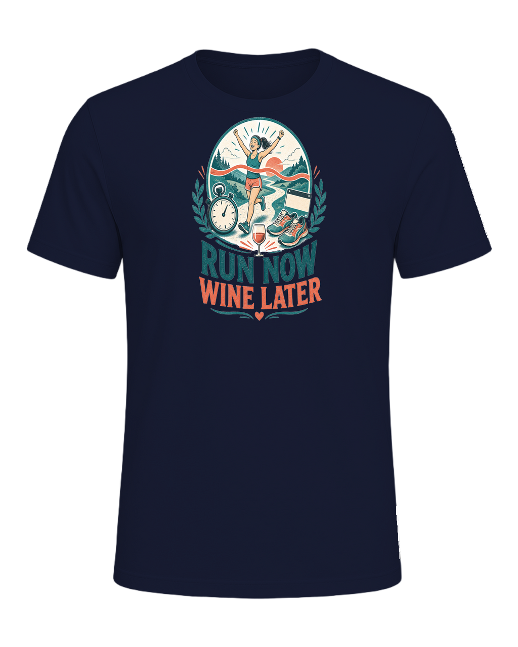 RUN NOW WINE LATER — Navy