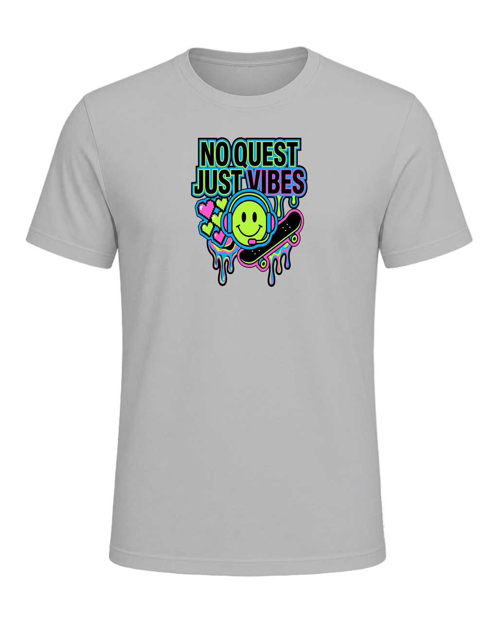 NO QUEST JUST VIBES — Athletic Heather