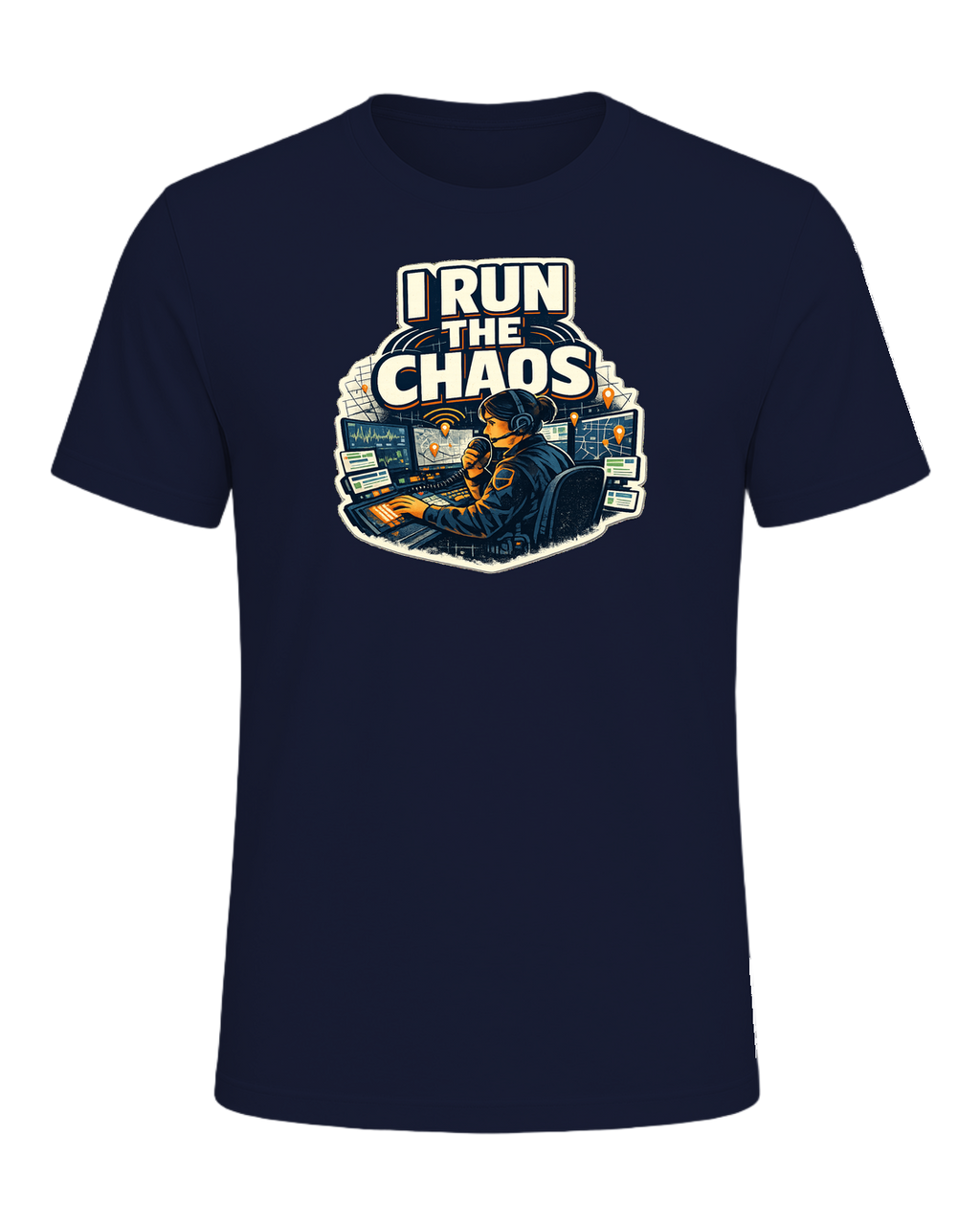 A bold dispatcher shirt for the calm voice running the chaos from the console. — Navy