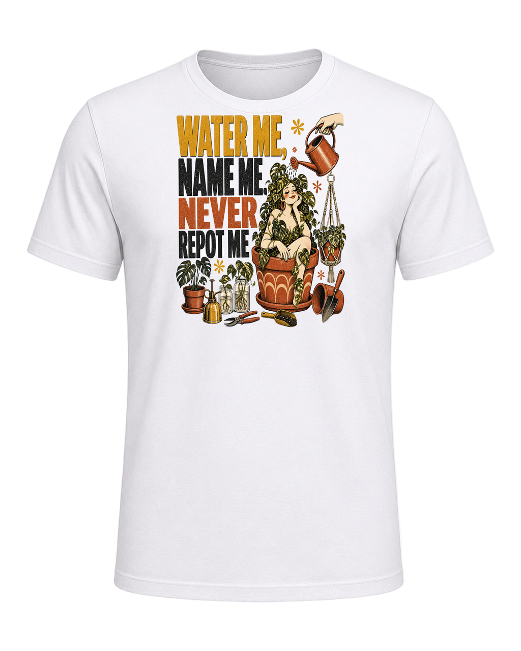 Water me, name me, never repot me — White