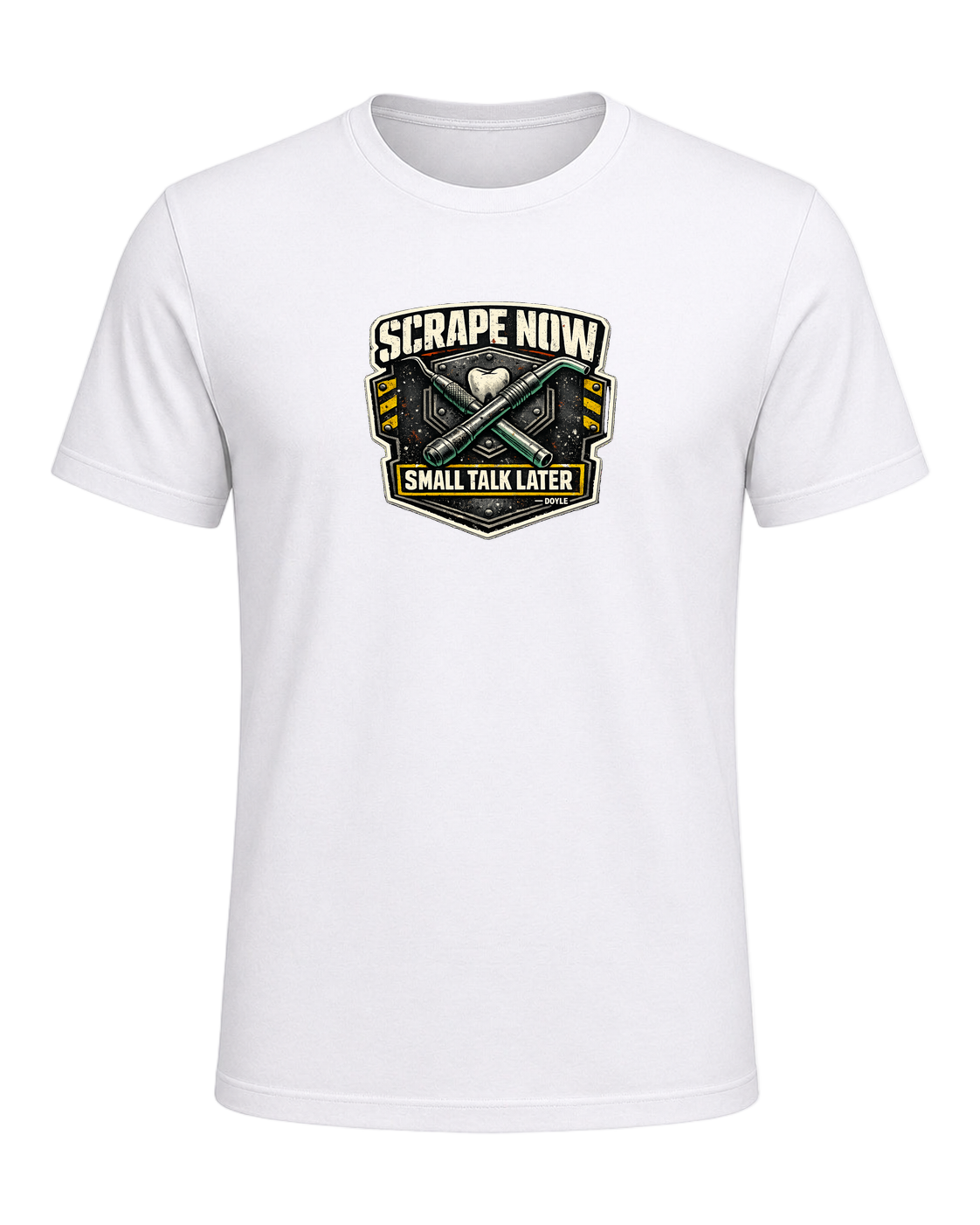 Scrape Now Small Talk Later Tee — White