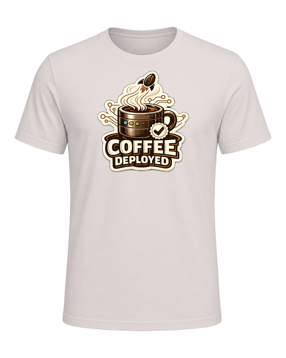 Coffee Deployed Tee — Heather Dust