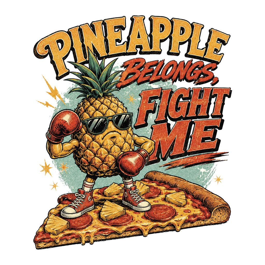 PINEAPPLE BELONGS, FIGHT ME — White