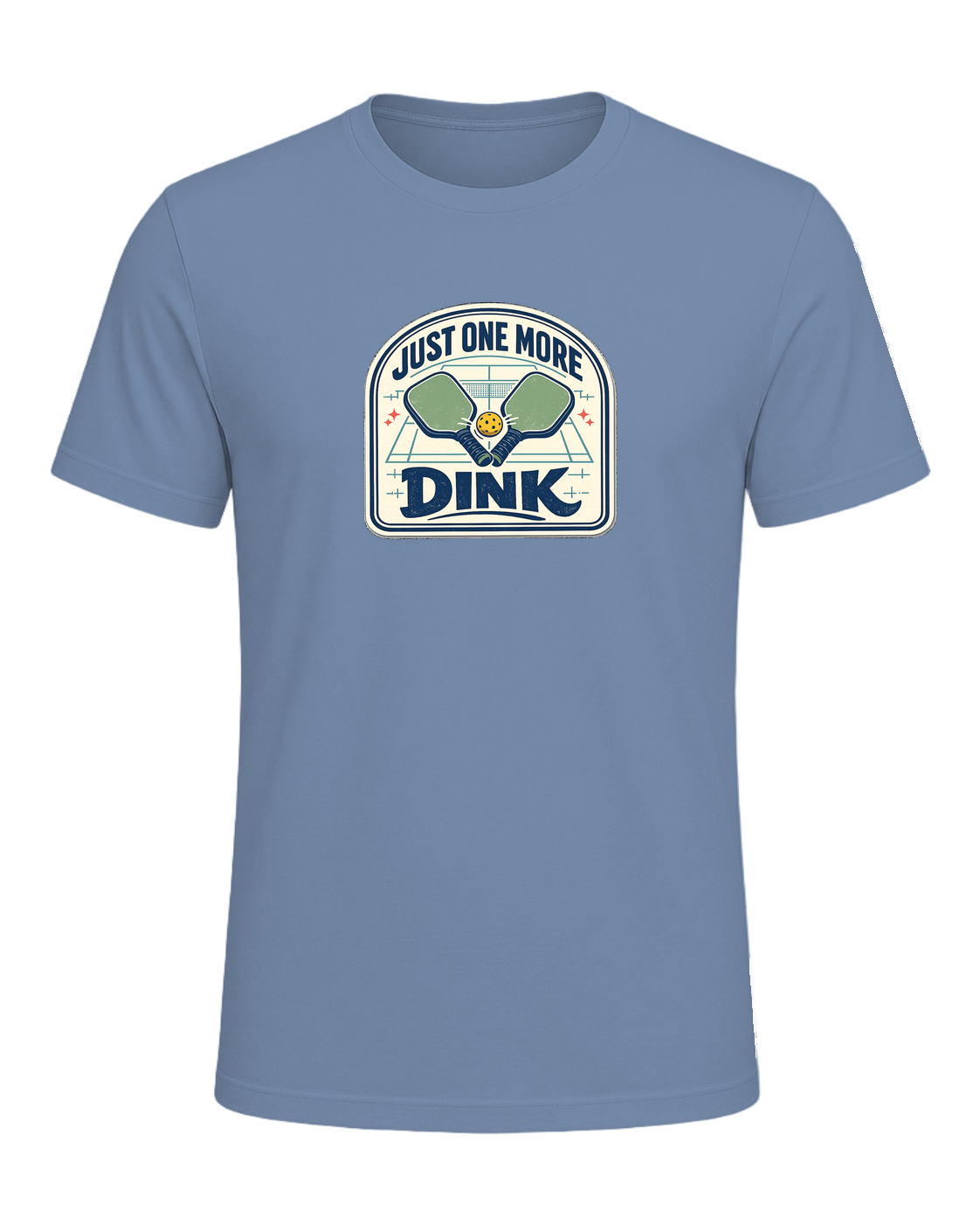A funny pickleball tee for players who always have time for just one more dink. — Steel Blue
