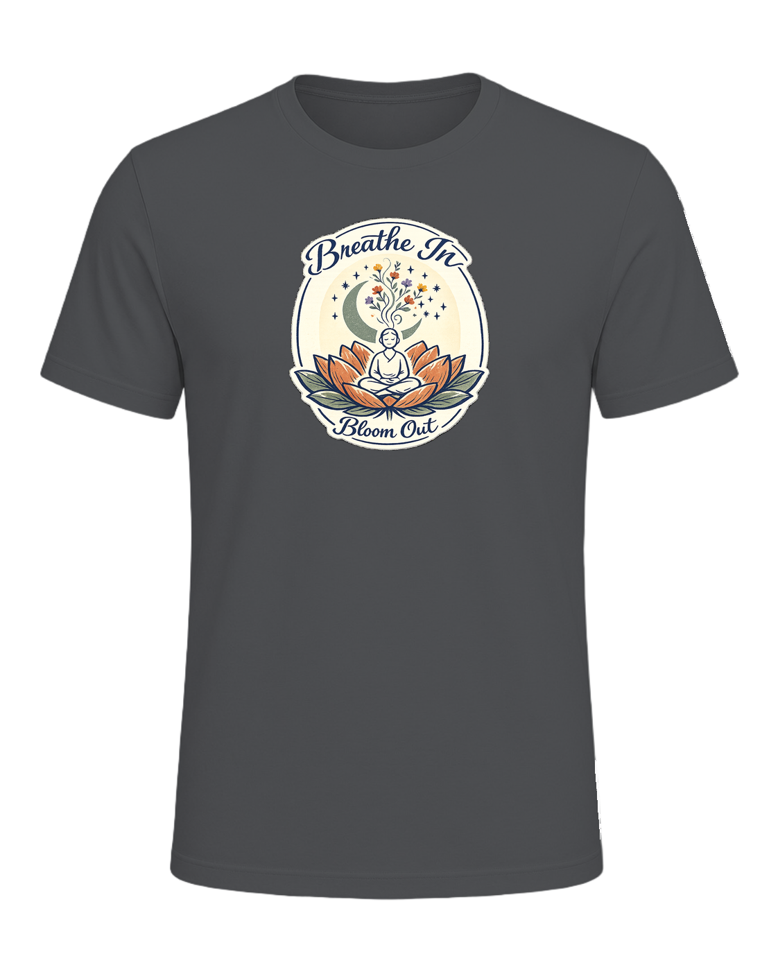 Breathe In, Bloom Out Tee — Asphalt