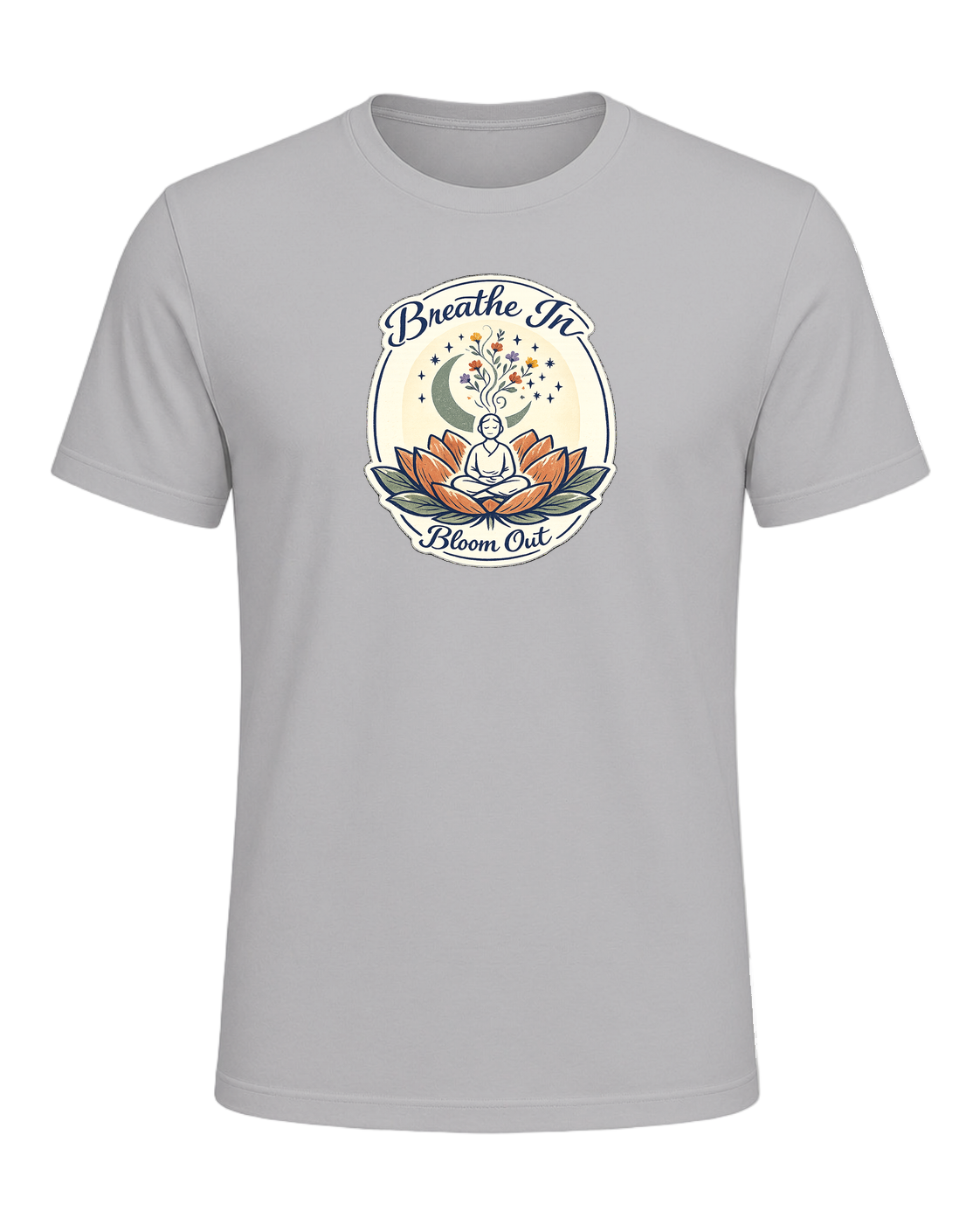 Breathe In, Bloom Out Tee — Athletic Heather