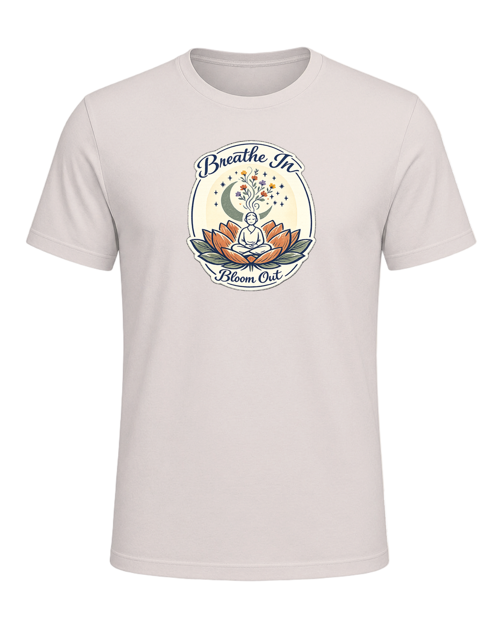 Breathe In, Bloom Out Tee — Heather Dust