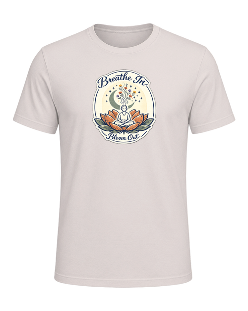 Breathe In, Bloom Out Tee — Heather Dust