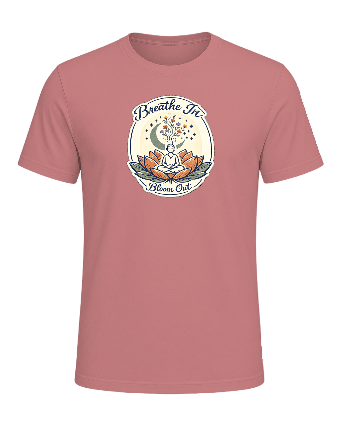 Breathe In, Bloom Out Tee — Heather Mauve
