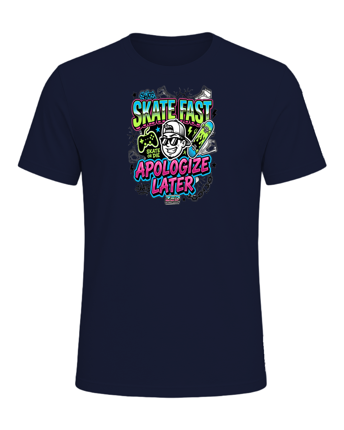 SKATE FAST APOLOGIZE LATER — Navy