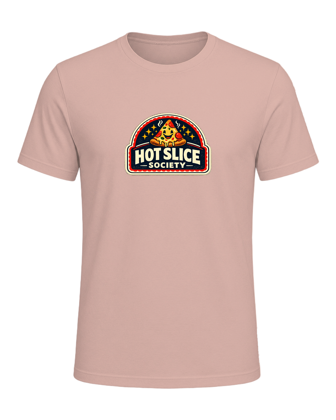 A bold retro pizza-club tee for anyone proudly living the hot slice lifestyle. — Heather Prism Peach