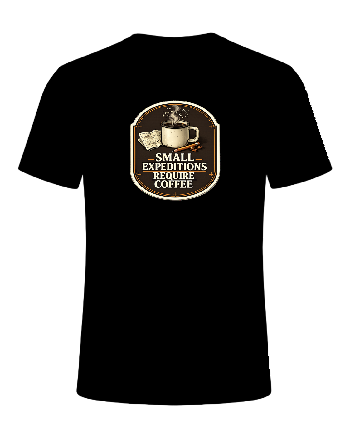 Small Expeditions Require Coffee Tee — Black
