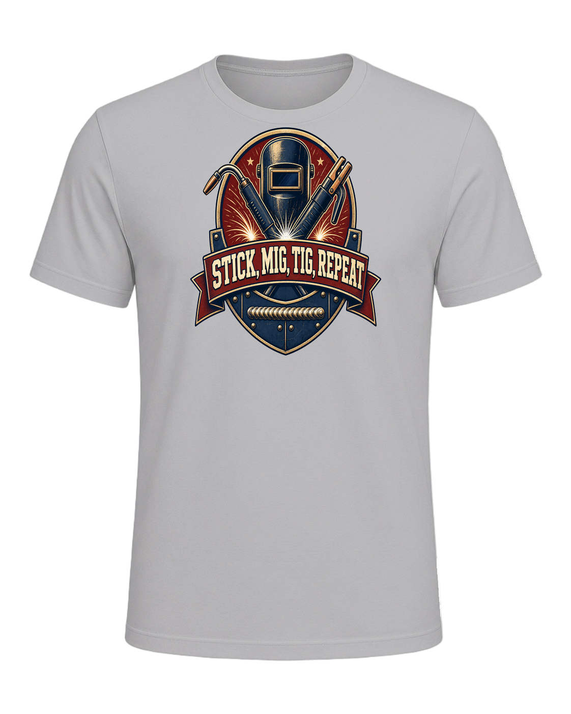 STICK, MIG, TIG, REPEAT — Athletic Heather