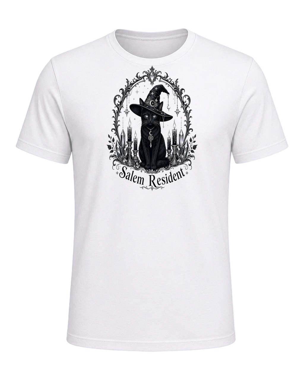Black Cat Witch — White