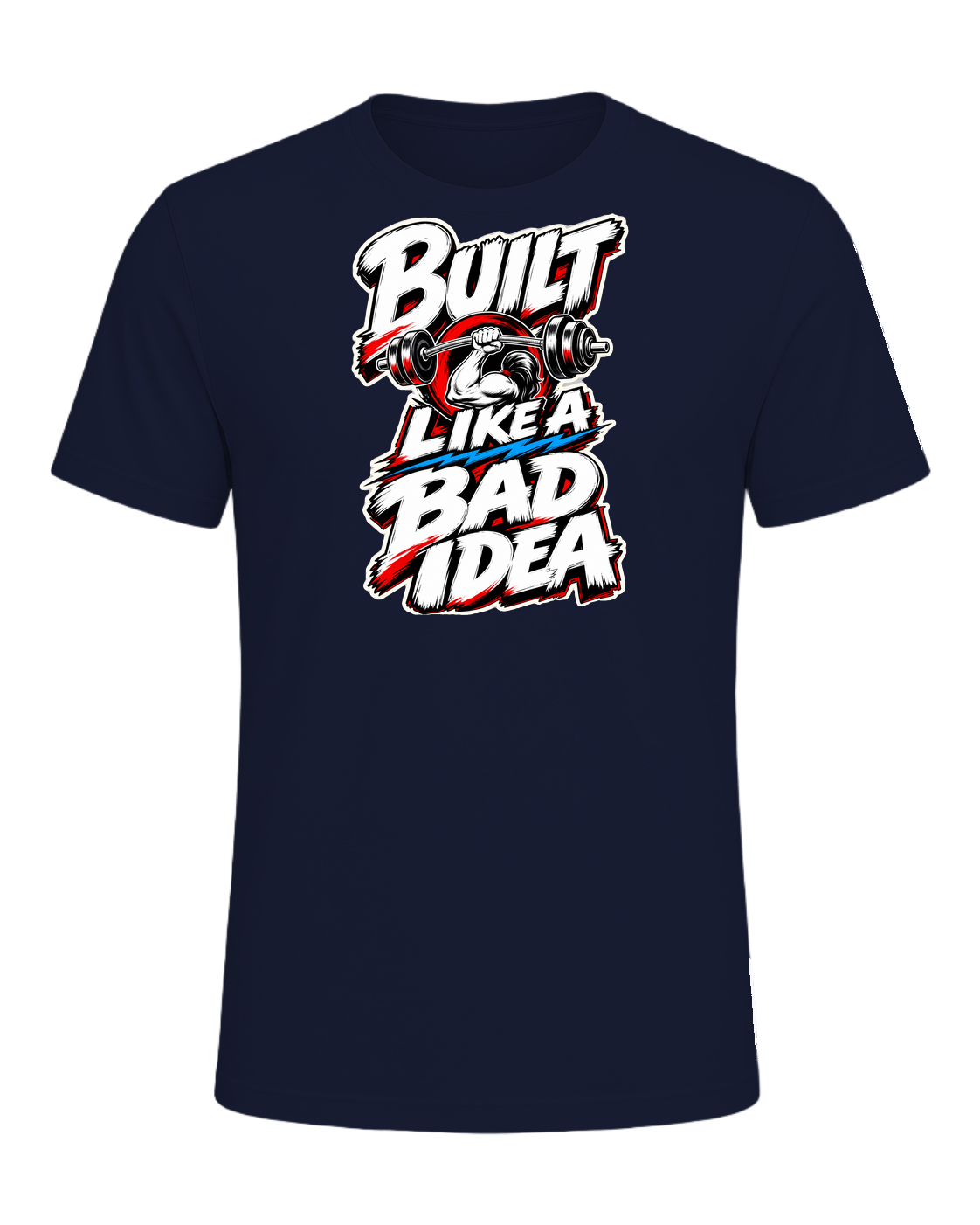 Built Like A Bad Idea Gym Tee — Navy
