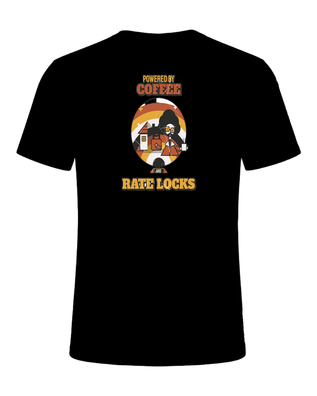 POWERED BY COFFEE AND RATE LOCKS — Black