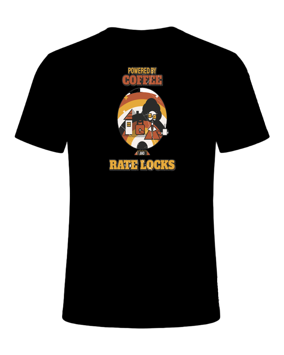 POWERED BY COFFEE AND RATE LOCKS — Black
