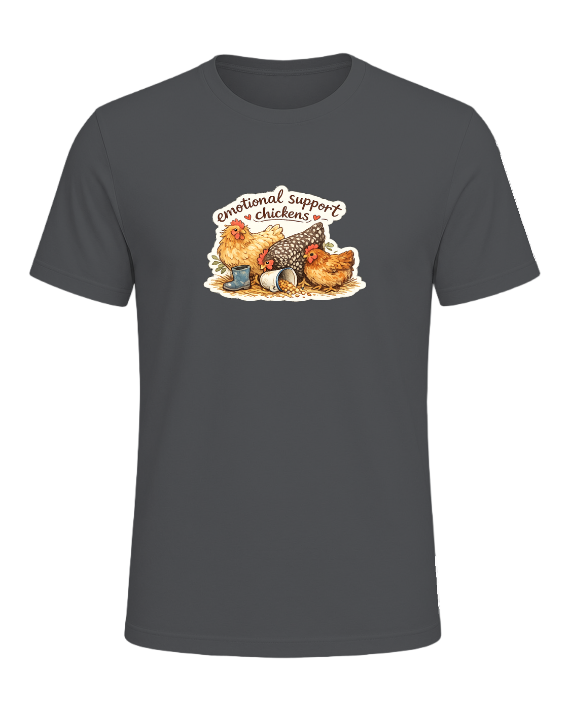 Emotional Support Chickens Tee — Asphalt