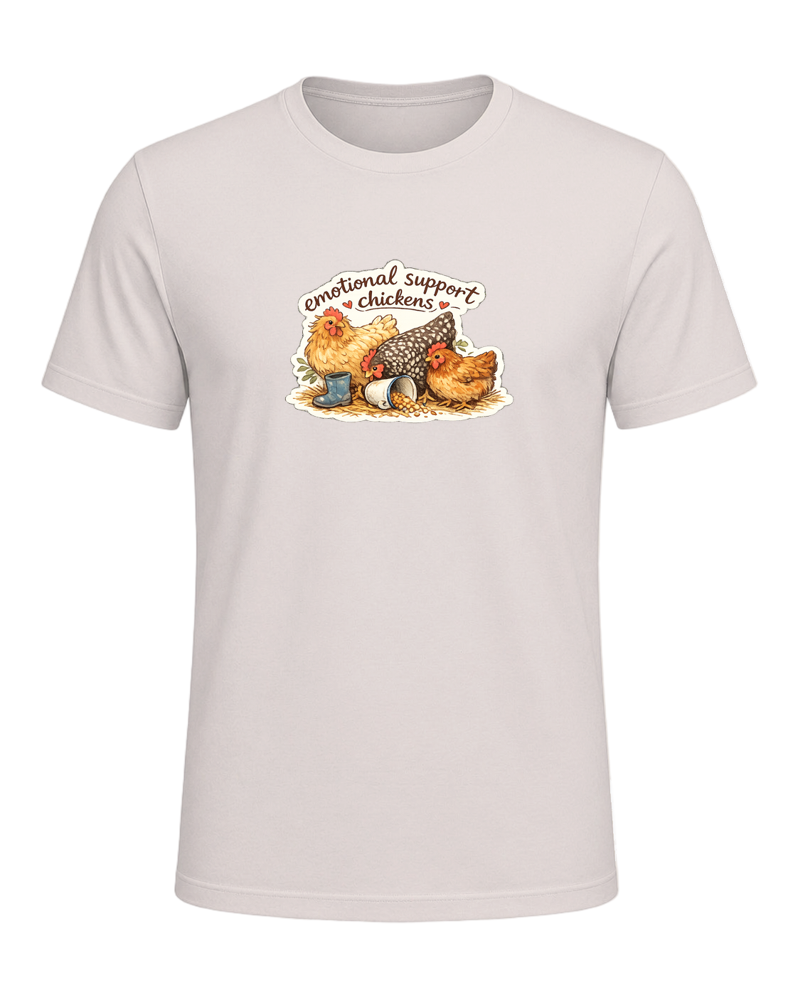 Emotional Support Chickens Tee — Heather Dust