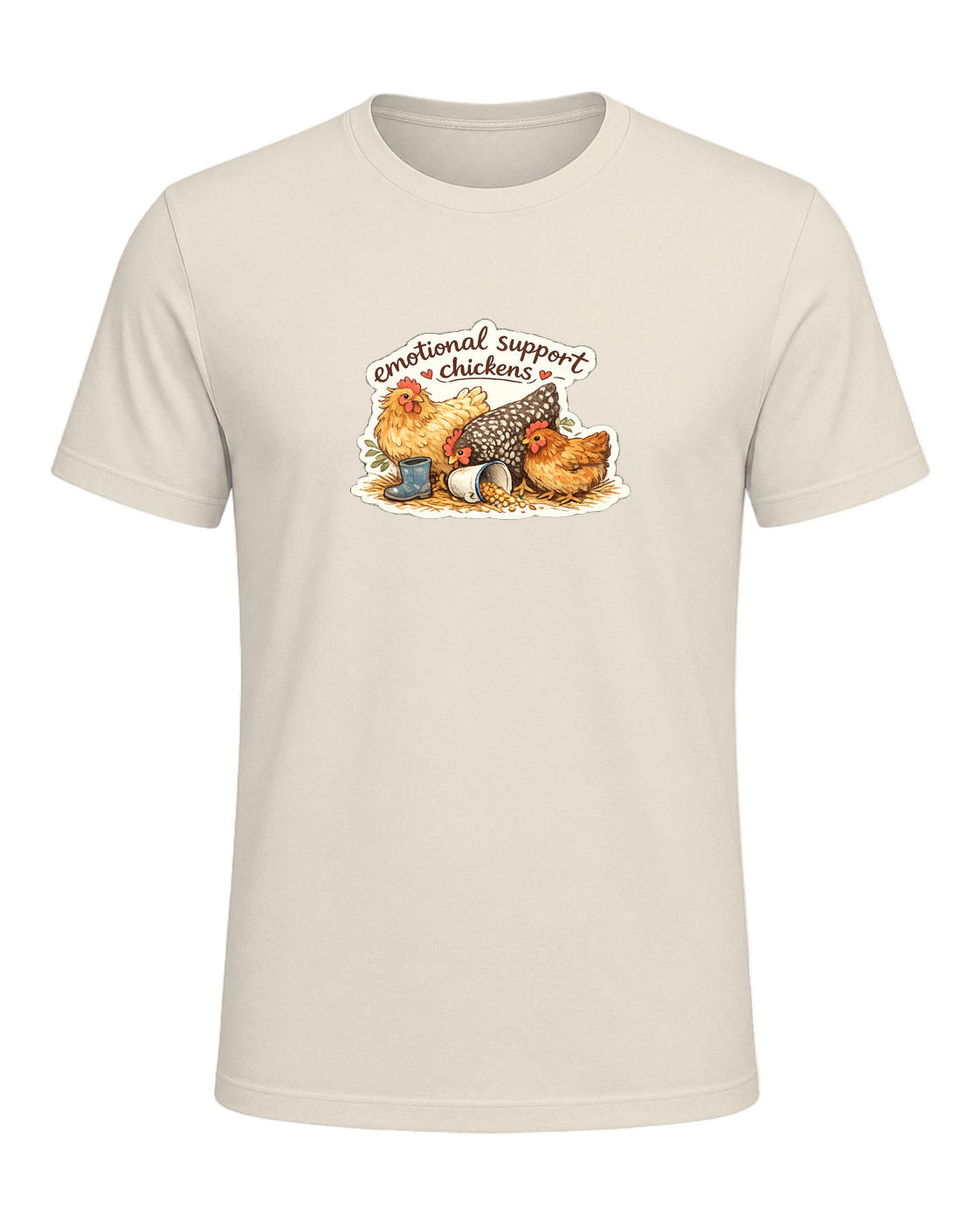Emotional Support Chickens Tee — Heather Prism Natural