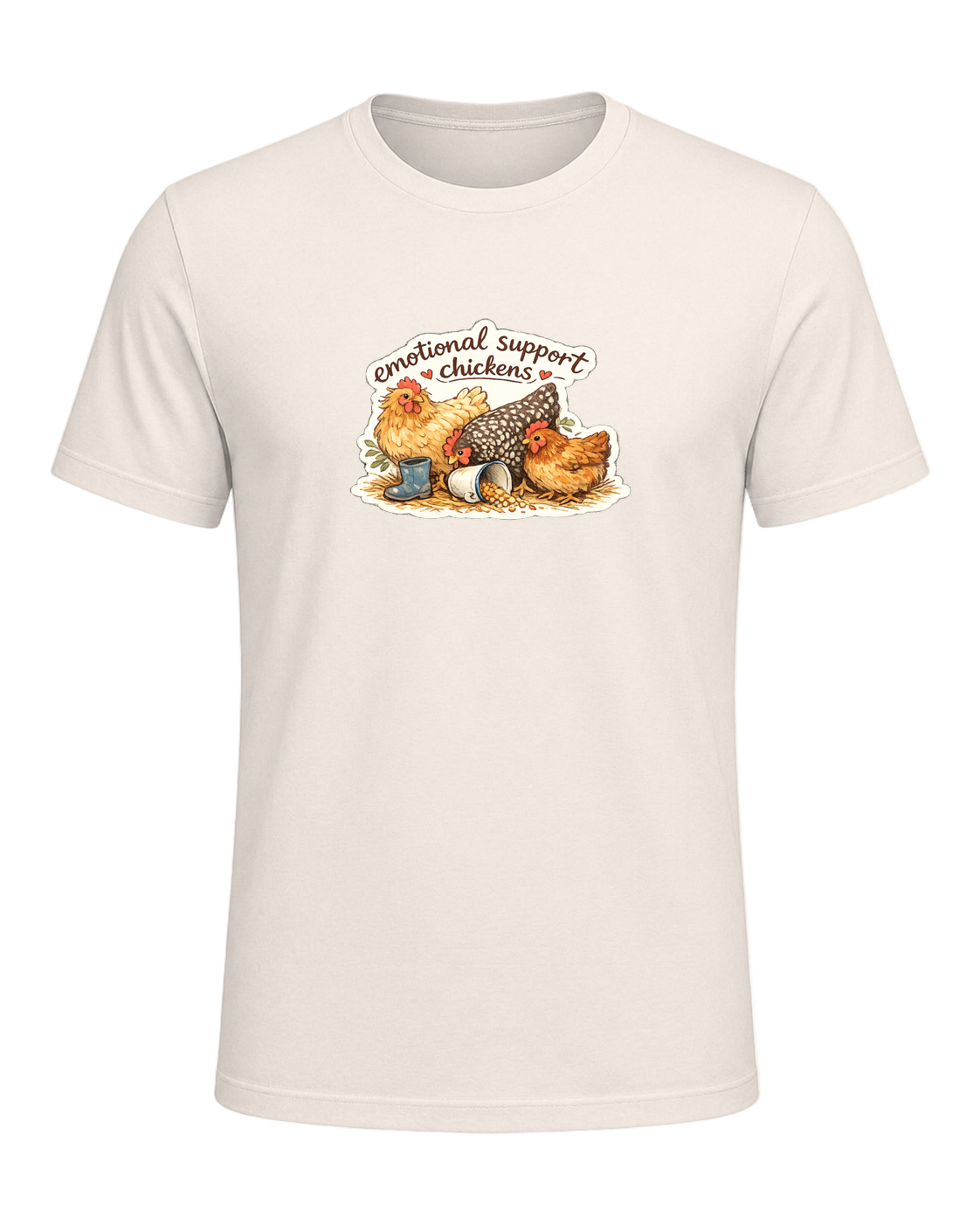 Emotional Support Chickens Tee — Natural