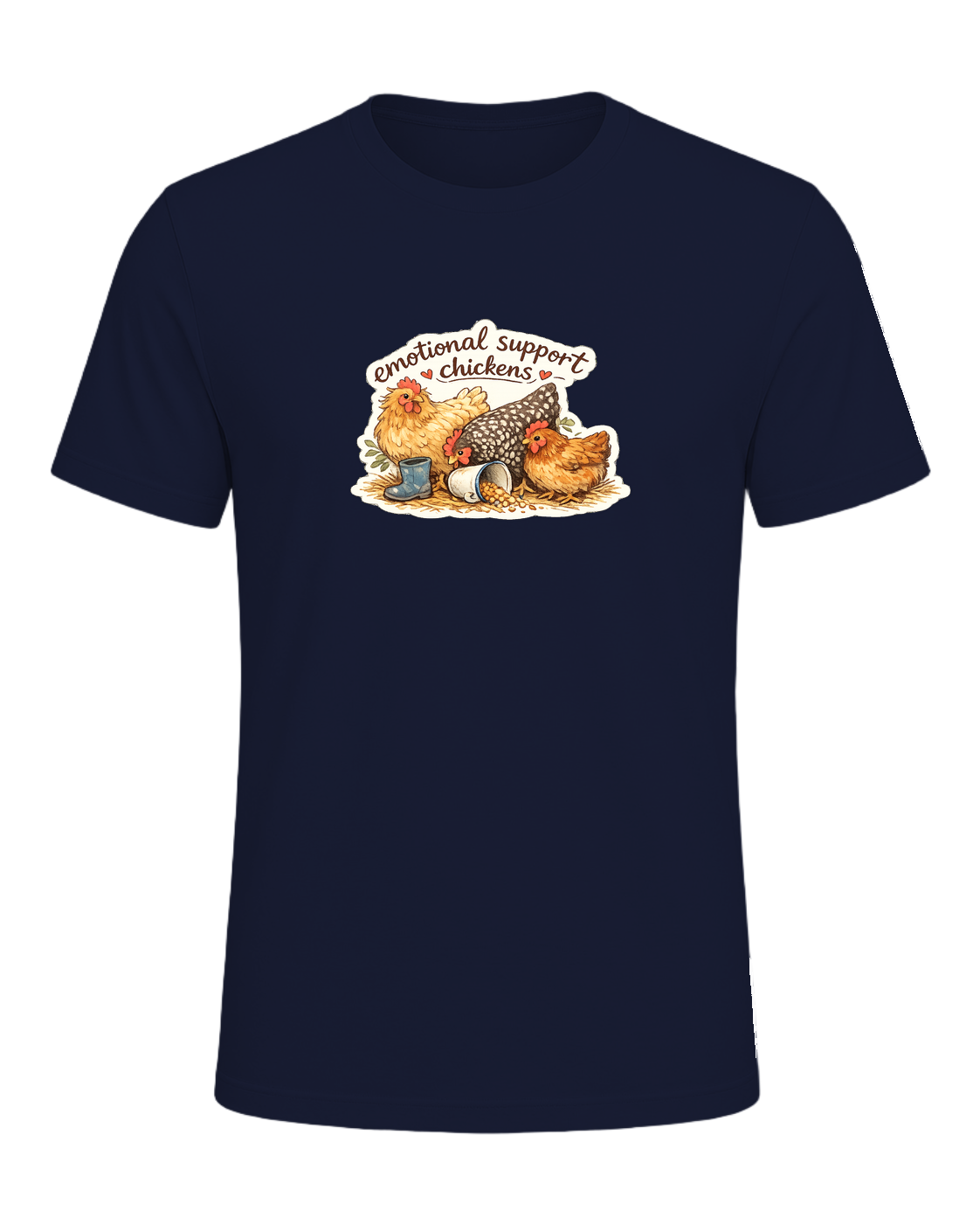 Emotional Support Chickens Tee — Navy