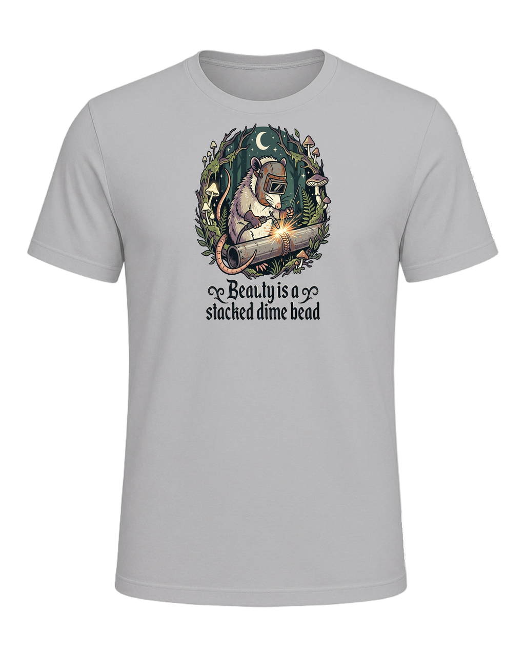 Beauty is a stacked dime bead — Athletic Heather