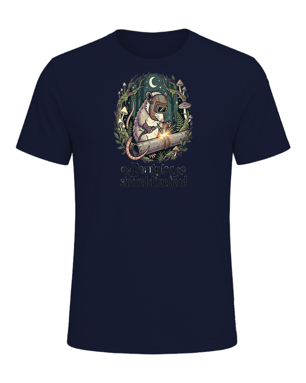 Beauty is a stacked dime bead — Navy