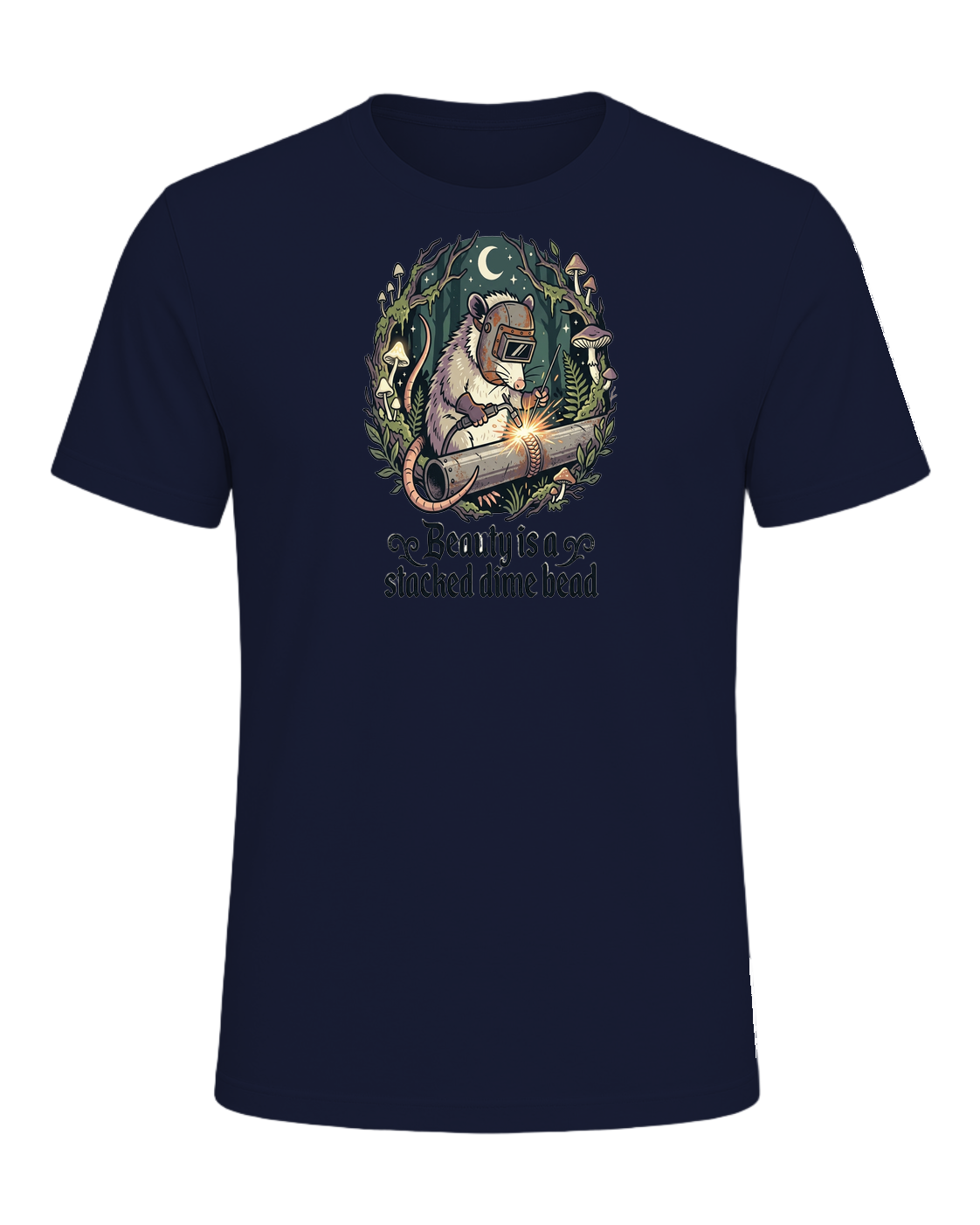 Beauty is a stacked dime bead — Navy