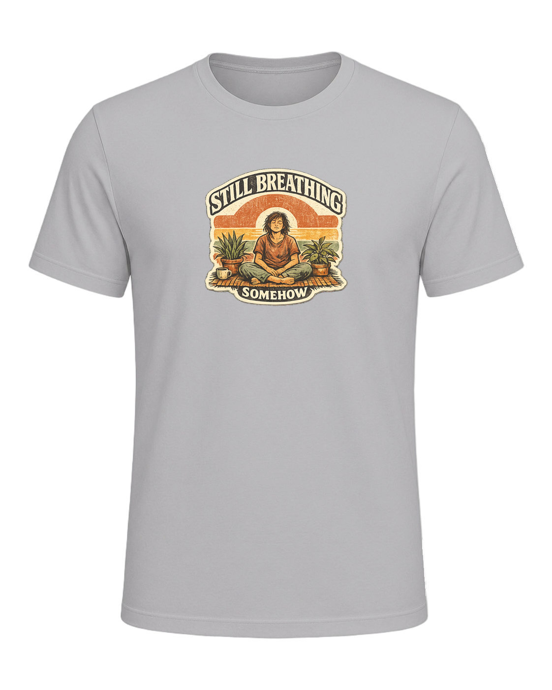 Still Breathing, Somehow Tee — Athletic Heather