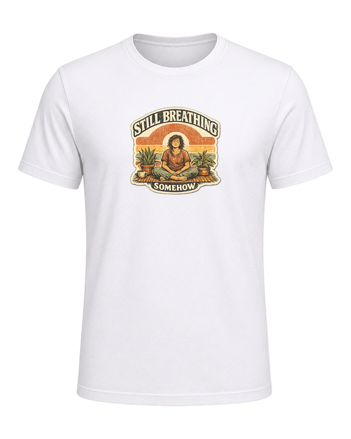 Still Breathing, Somehow Tee — White
