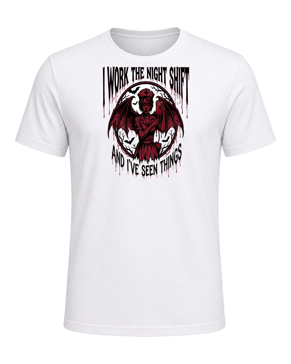 Nurse Night Shift Spooky — White