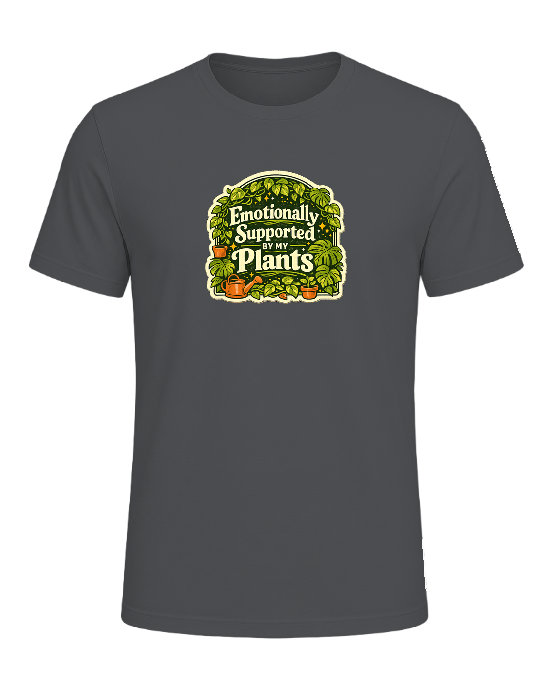 Emotionally Supported By My Plants Tee — Asphalt