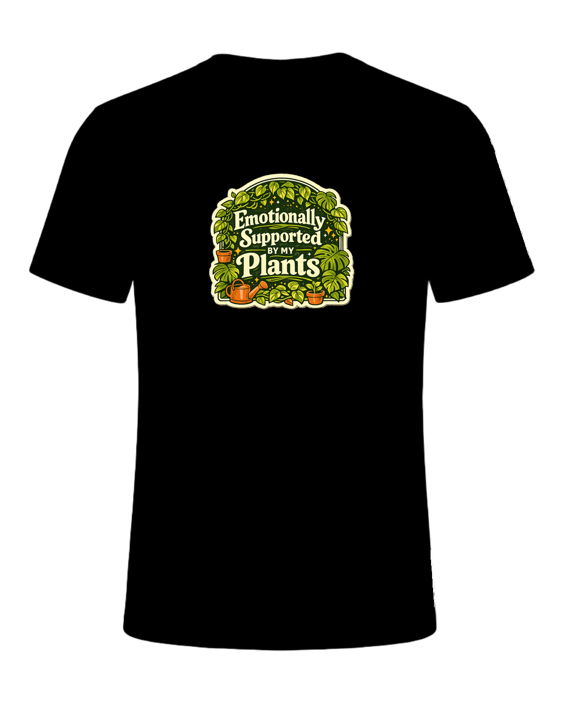 Emotionally Supported By My Plants Tee — Black