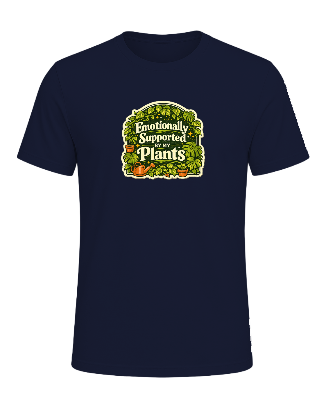 Emotionally Supported By My Plants Tee — Navy