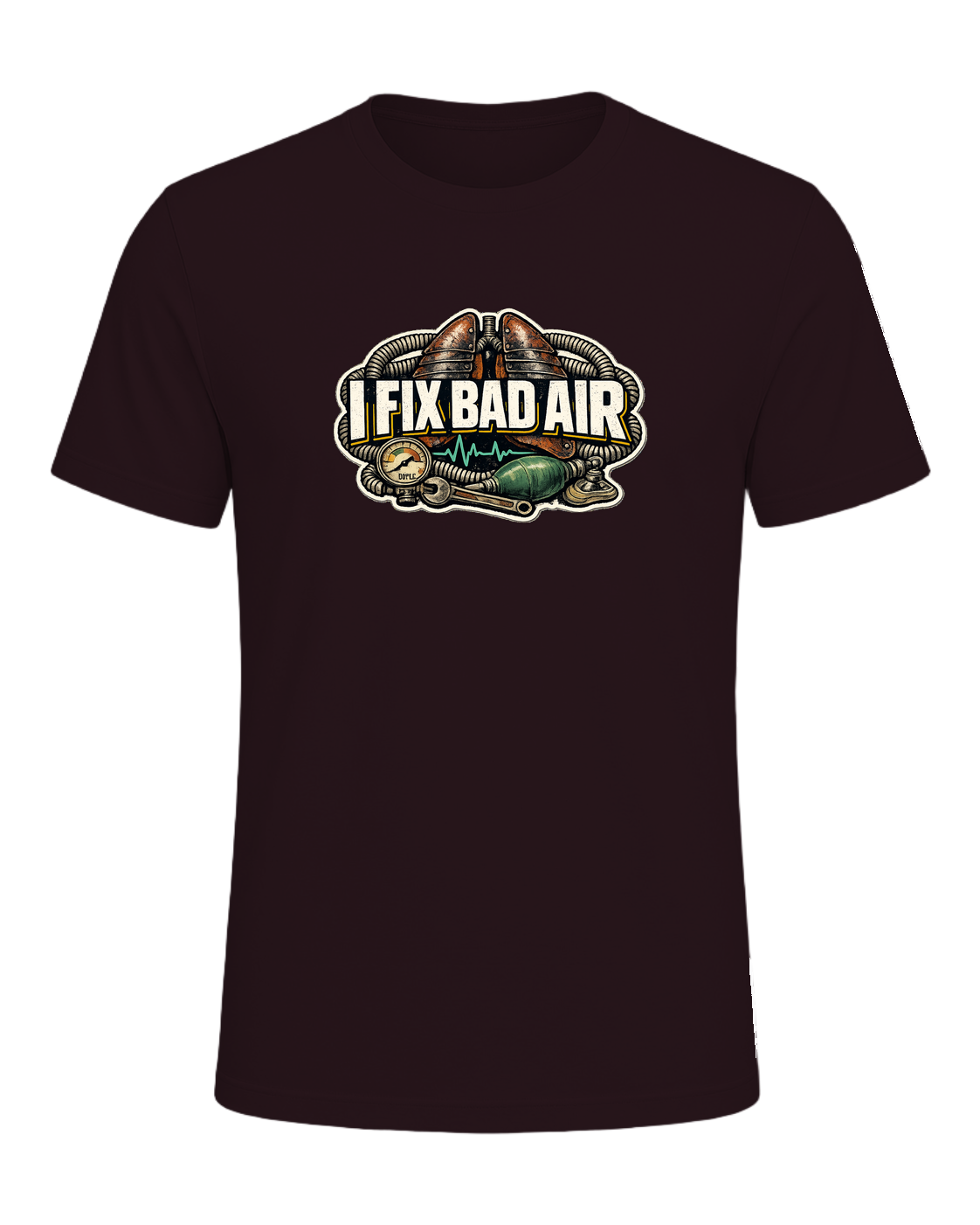 I Fix Bad Air Tee — Oxblood Black