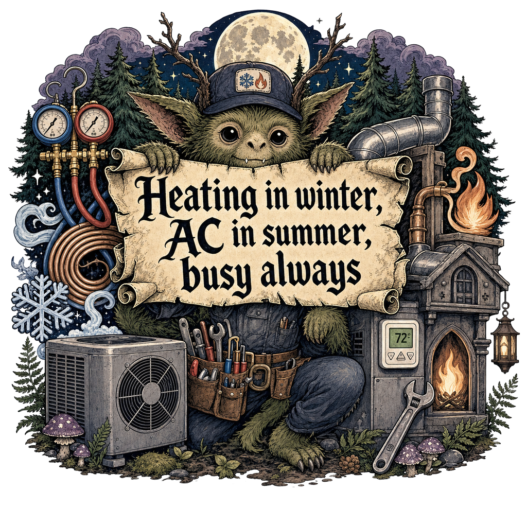 Heating in winter, AC in summer, busy always