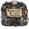 Heating in winter, AC in summer, busy always