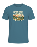 Wander Slow, Find More Tee — Heather Deep Teal
