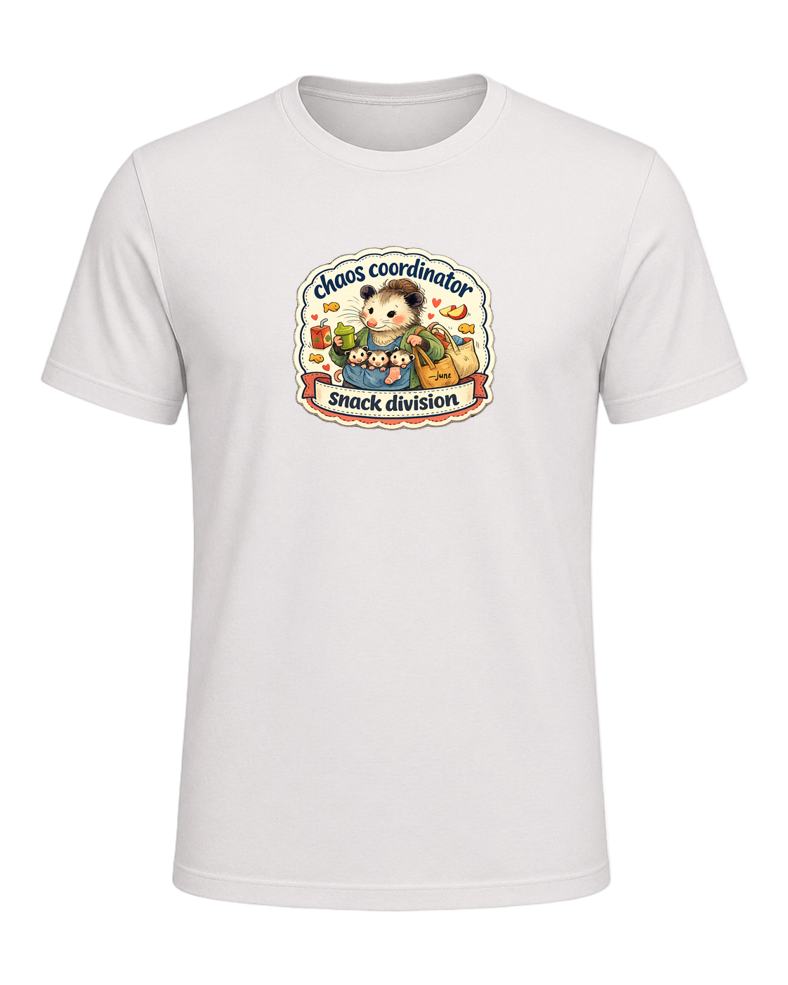 Chaos Coordinator, Snack Division Tee — Heather Cement