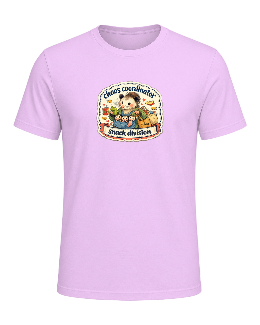 Chaos Coordinator, Snack Division Tee — Heather Prism Lilac