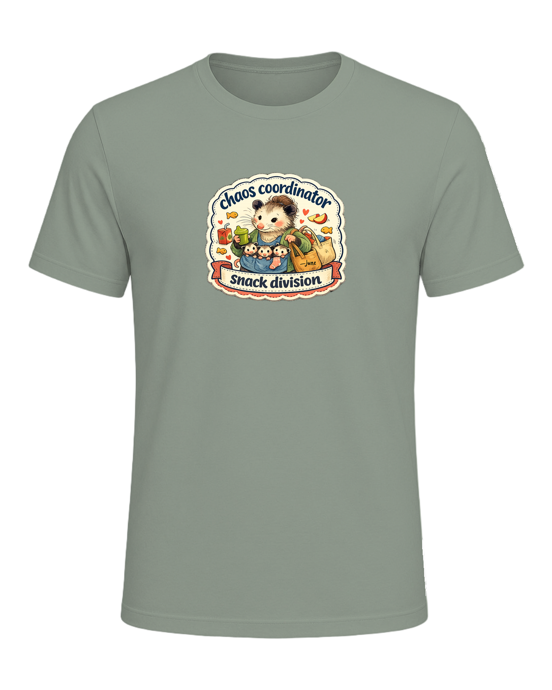 Chaos Coordinator, Snack Division Tee — Sage